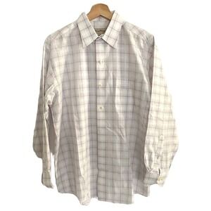 Tommy Bahamas - White & light purple plaid dress shirt men's size 16 32-33